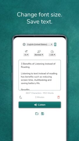 Pembaca teks – teks dan suara untuk Android