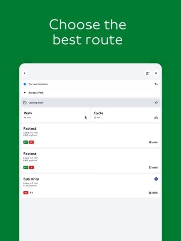TfL Go: Live Tube, Bus & Rail لنظام iOS
