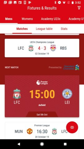Android 版 The Official Liverpool FC App