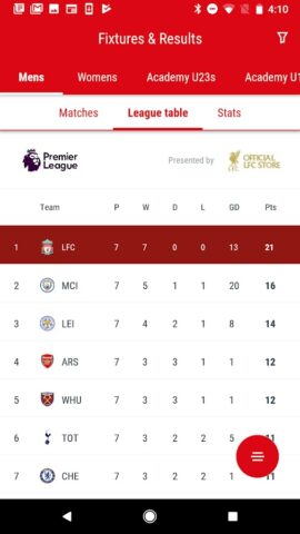 The Official Liverpool FC App لنظام Android