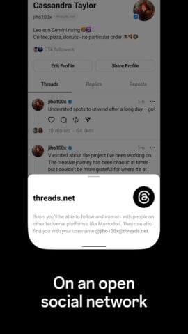 Threads, an Instagram app für Android
