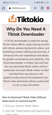Tiktokio:TT Video Downloader لنظام Android