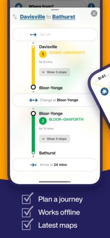 iOS 版 Toronto Subway Map