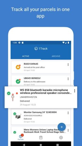 Lacak paket Anda – 1Track untuk Android