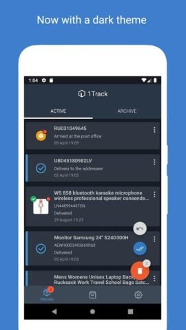 Android 用 Track your parcels – 1Track