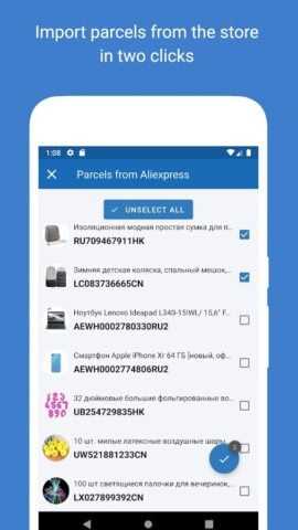 Traccia i tuoi pacchetti per Android