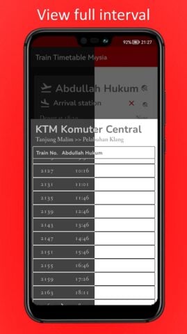 Jadual Tren Malaysia untuk Android