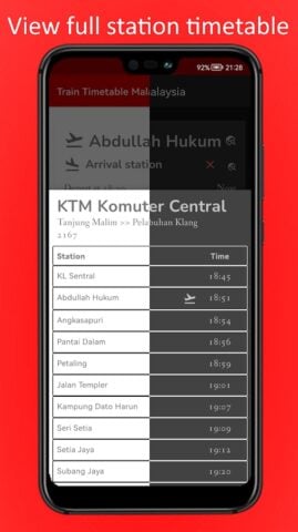 Train Timetable Malaysia per Android