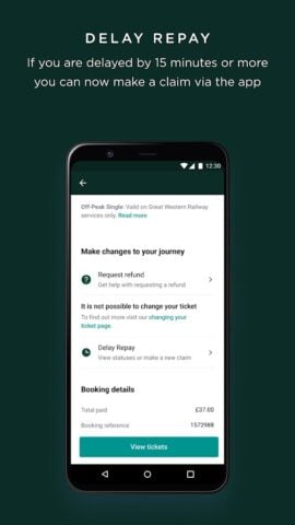 Train tickets, travel & times per Android
