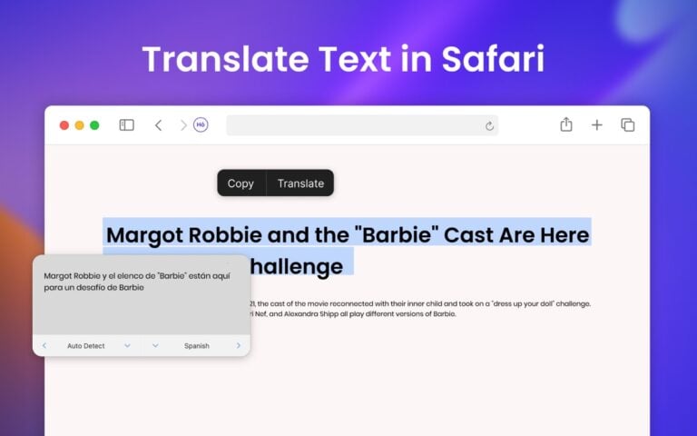 iOS için Çevirmen & Safari Extension