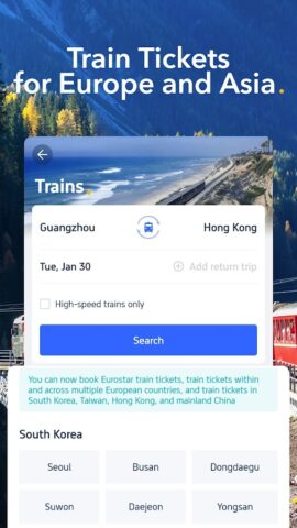 Android 版 Trip.com: 機票、飯店、火車票、當地體驗、租車