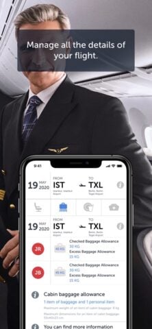 iOS için Türk Hava Yolları: Uçak bileti