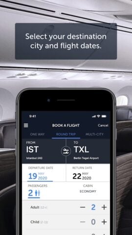 Turkish Airlines Flight Ticket per Android