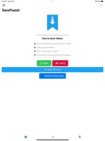 TweetSave – X video Saver para iOS