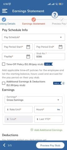 Android 版 US Paycheck Paystub Generator