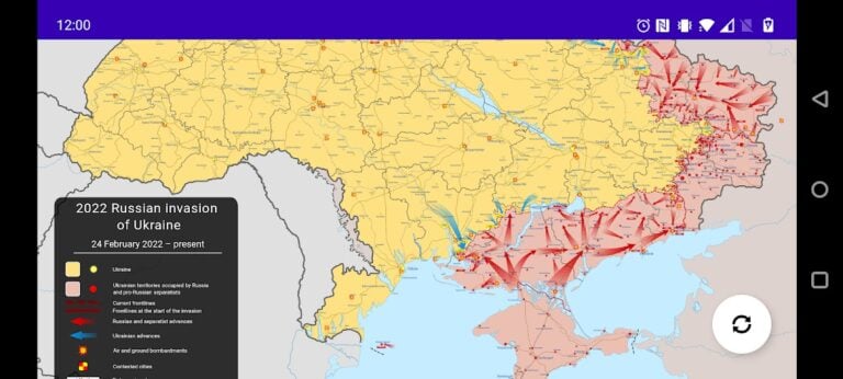 أوكرانيا خريطة الحرب الواقعية لنظام Android