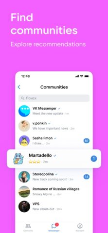 iOS için VK Messenger: Live chat, calls