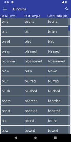 Verb Forms Dictionary per Android