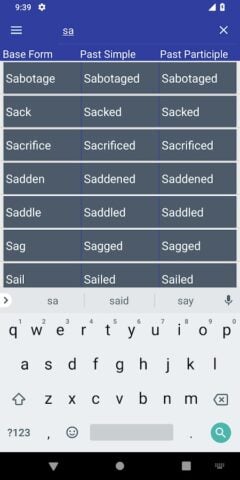 Verb Forms Dictionary para Android