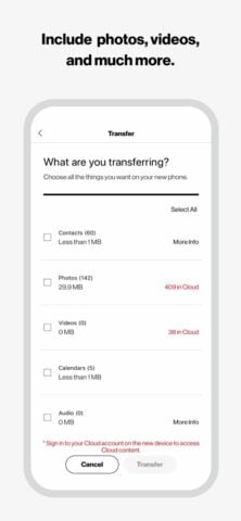 Verizon Content-Transfer untuk iOS