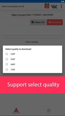 Video downloader for VK – Vkon لنظام Android