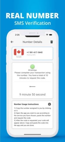 Virtual Number 2nd WA: GetCode for iOS
