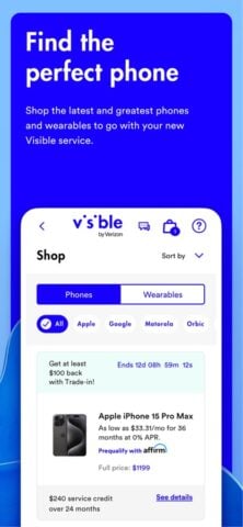 Visible mobile cho iOS