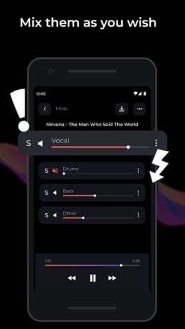 Удалить голос из песни: unMix для Android