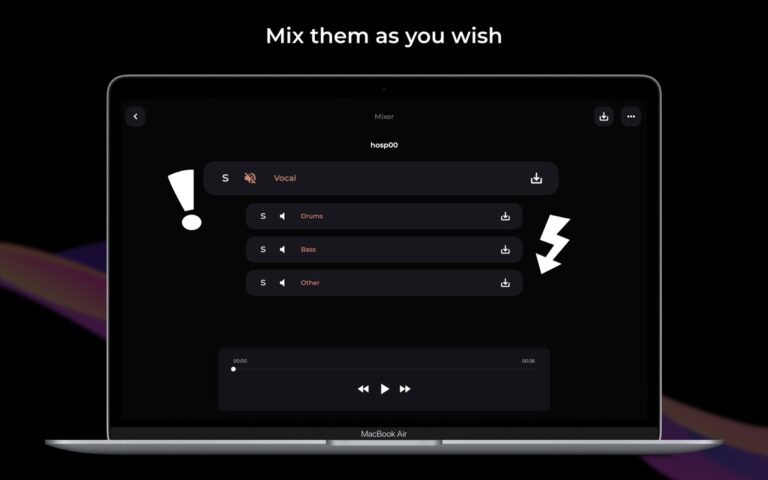 Rimozione vocale, unMix per iOS