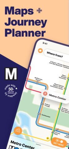 Washington DC Metro Route Map لنظام iOS