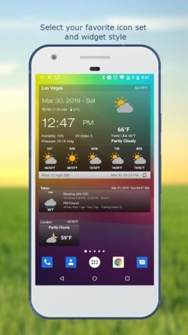 Weather & Clock Widget สำหรับ Android