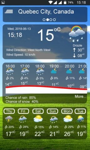Wettervorhersage: real live für Android