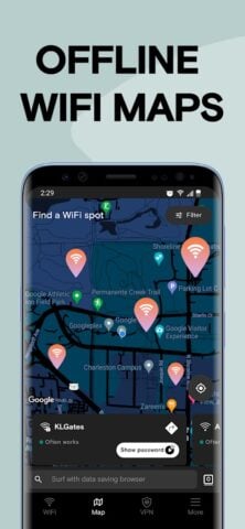 Mapa senhas WiFi Instabridge para Android
