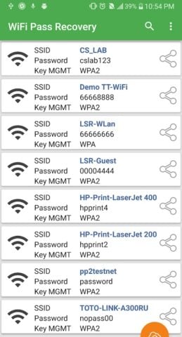 โปรแกรมดูรหัสผ่าน WiFi สำหรับ Android