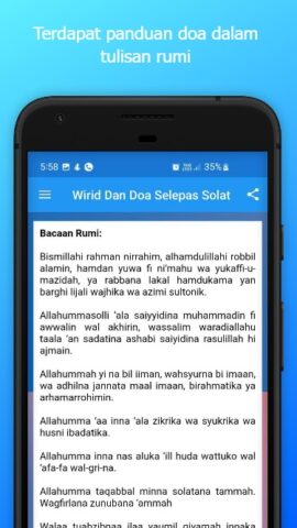 Wirid Dan Doa Selepas Solat pour Android