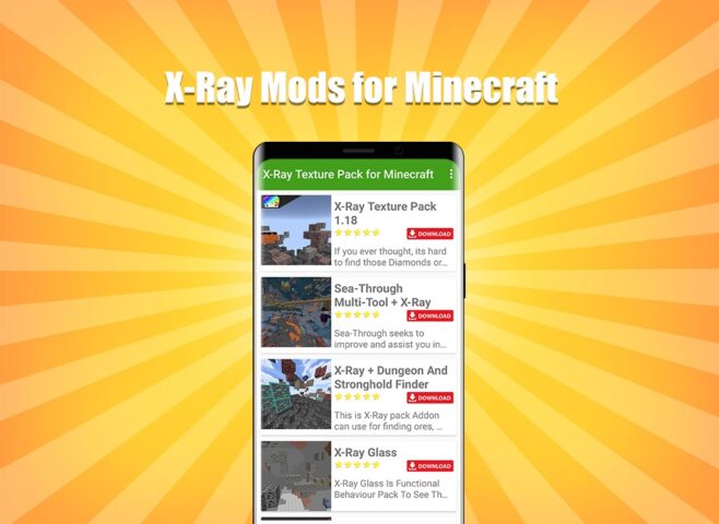 Android için X-Ray Mod for Minecraft