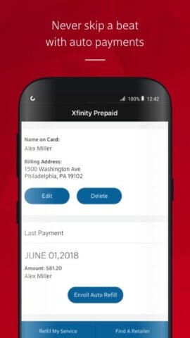 Android 用 Xfinity Prepaid