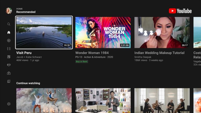 YouTube for Android TV per Android
