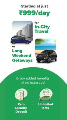 Zoomcar: Car rental for travel für Android