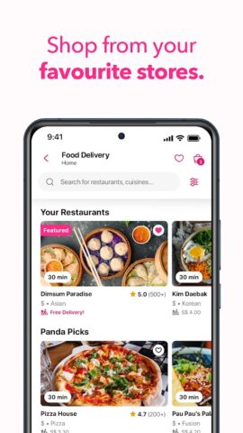 foodpanda: food & groceries для Android