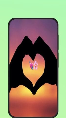 Android 版 heart hand emoji
