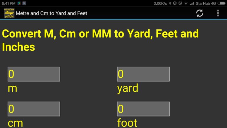 m, cm, mm to yard, feet, inch for Android