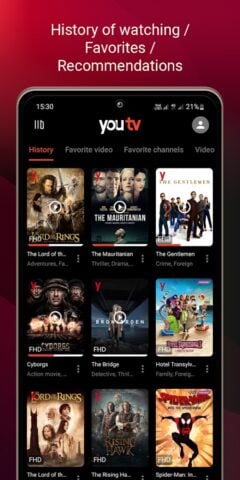 youtv – 400+ ТВ каналов и кино لنظام Android