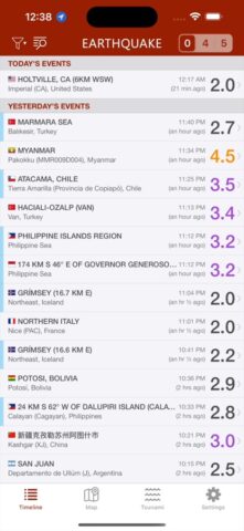 Earthquake – alerts and map สำหรับ iOS