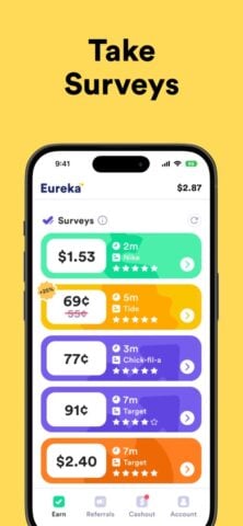 Eureka: Earn money for surveys لنظام iOS