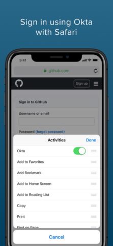 Okta Mobile для iOS — скриншот 3