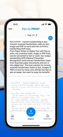 PenToPRINT Manuscrito em texto para iOS