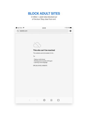 Purity — Porn Block Browser для iOS — скриншот 1