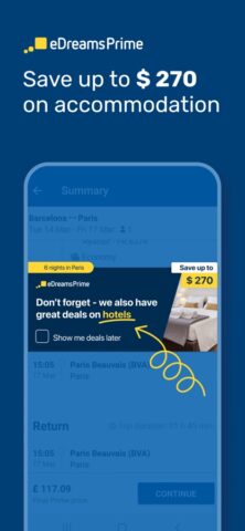 eDreams: Flights, hotels, cars สำหรับ iOS