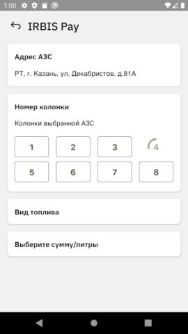 АЗС IRBIS для Android — скриншот 2